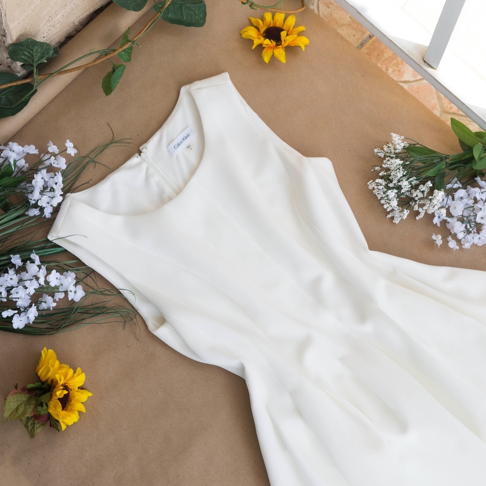 NWOT Calvin Klein White Fit and Flare Dress